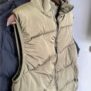 Womens Olive Puffer Vest